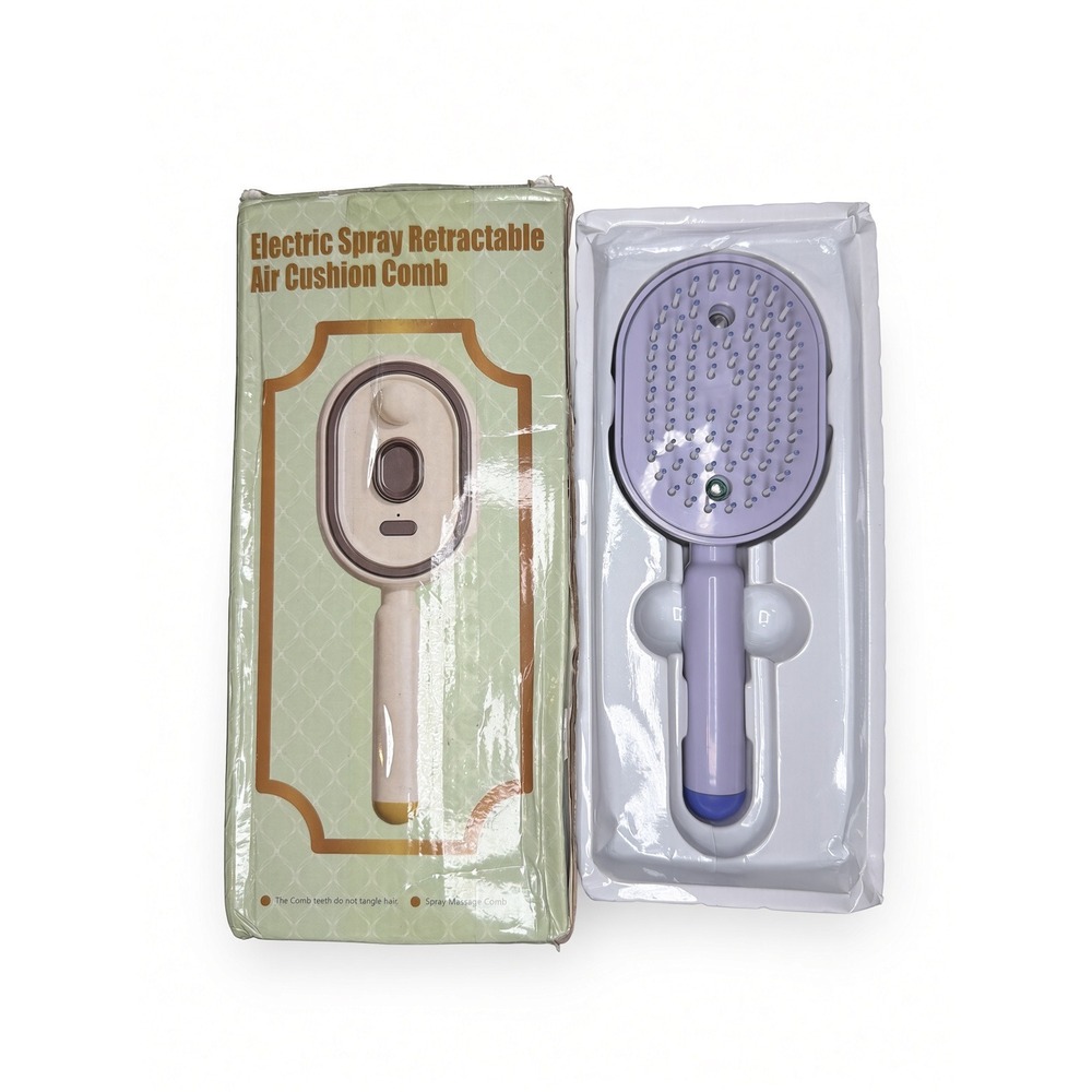 Electric Spray Retractable Air Cushion Comb Purple Paddle Brush Red Light JY-603